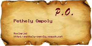 Pethely Ompoly névjegykártya
